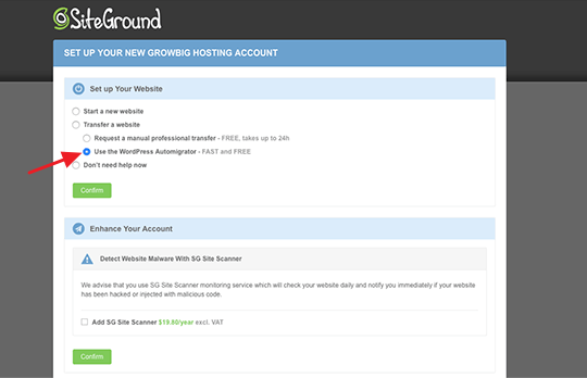 通过SiteGround外挂迁移网站