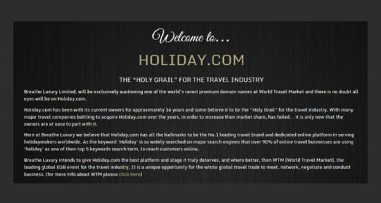holiday.com域名或将成为“史上最贵域名”