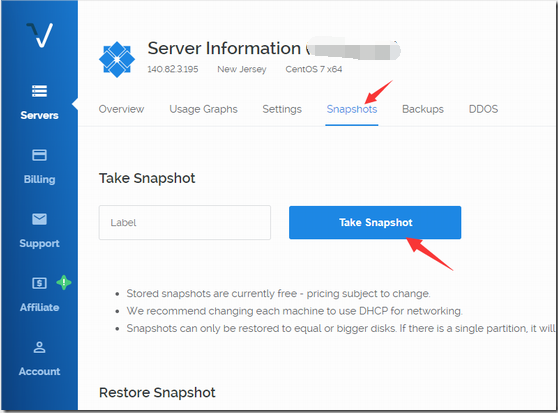 Vultr利用快照Snapshots备份和迁移数据