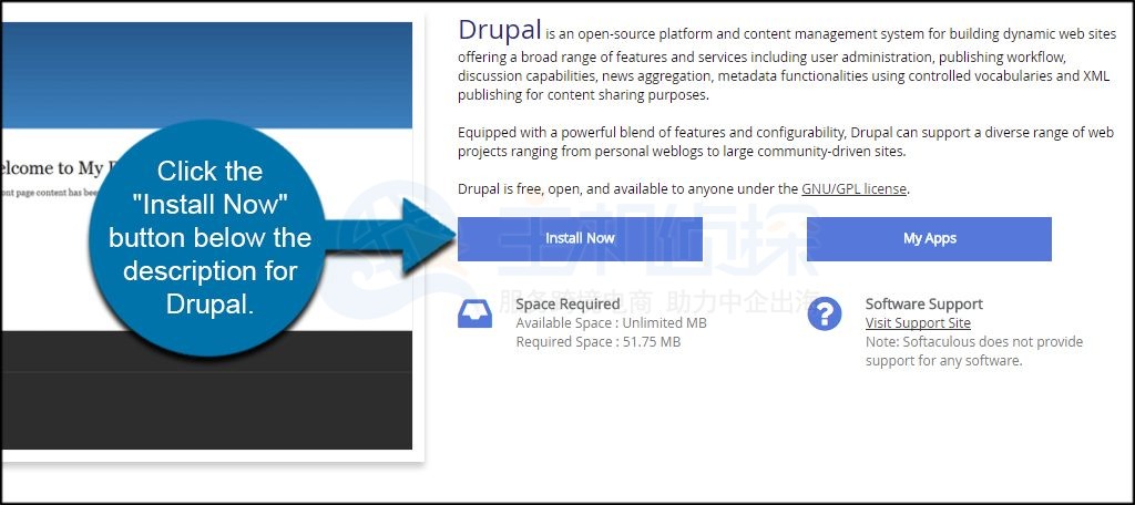 GreenGeeks安装Drupal页面