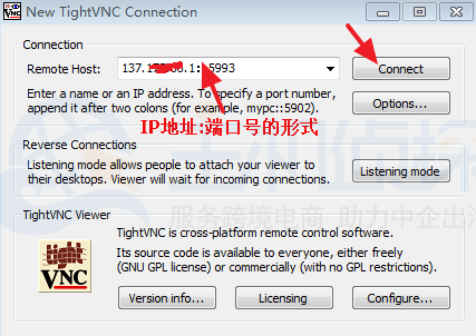 TigerVNC Viewer IP端口登录