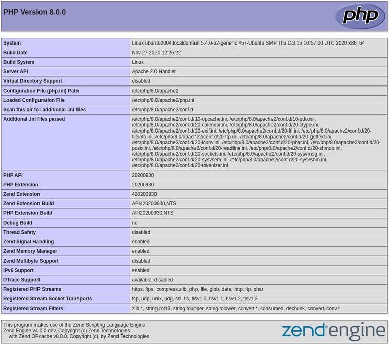 Ubuntu 20.04上安装PHP 8教程