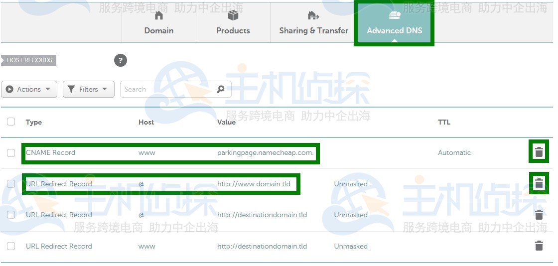 namecheap域名重定向