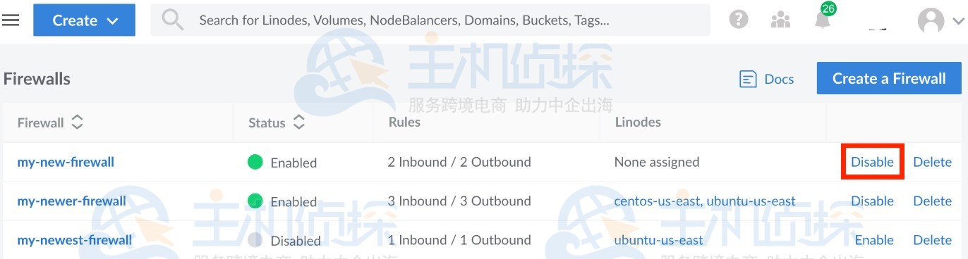Linode云防火墙