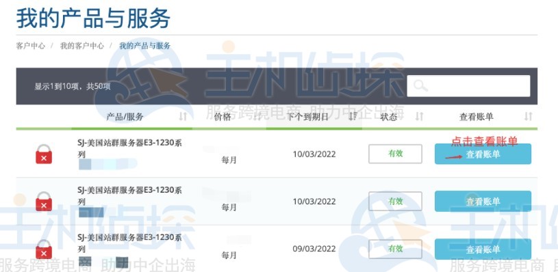 Megalayer海外服务器账单查询及续费教程