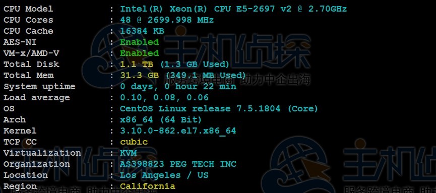 RAKsmart洛杉矶机房裸机云服务器基本性能评测