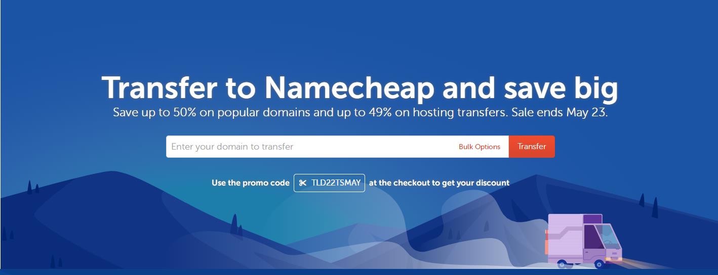 Namecheap域名转入优惠活动
