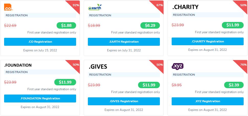 NameSilo2022年7月域名优惠活动