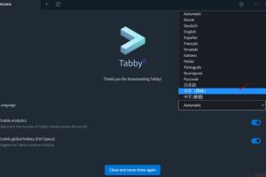 Tabby设置中文