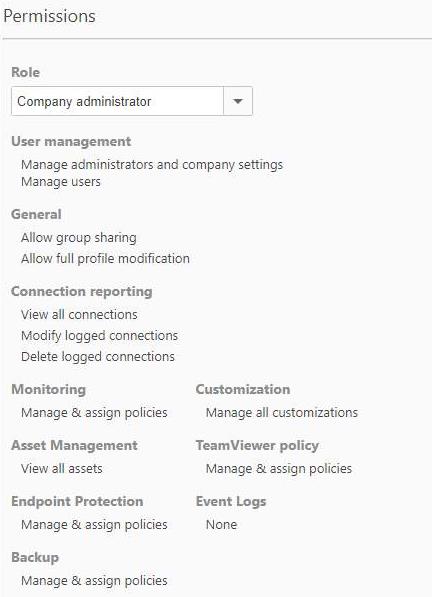 TeamViewer不同用户角色的管理权限设置
