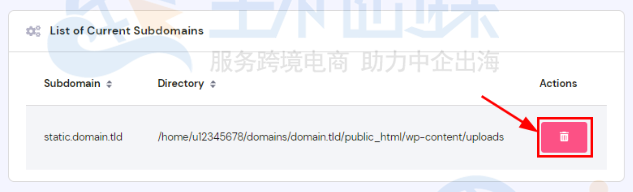 删除子域