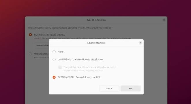 Ubuntu 23.10计划恢复ZFS的根安装选项
