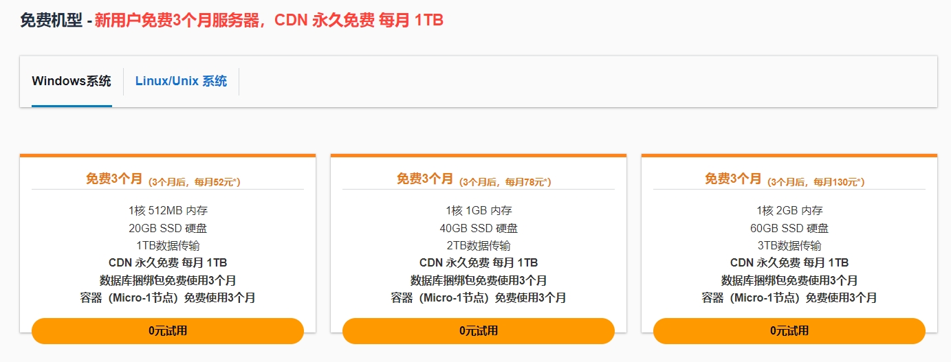 亚马逊免费VPS