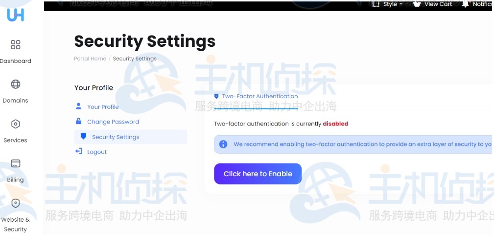启用2fa ultahost