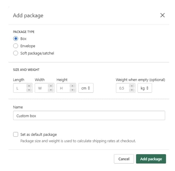 Shopify运费设置