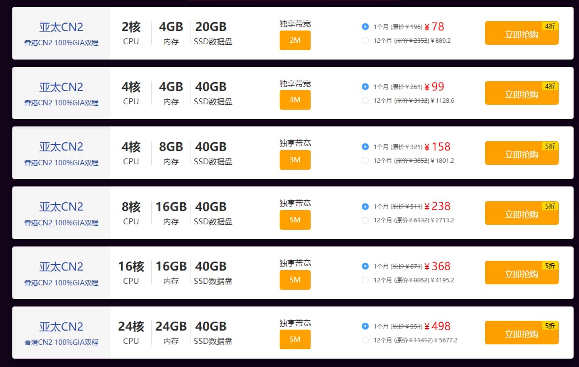 尊云香港云服务器