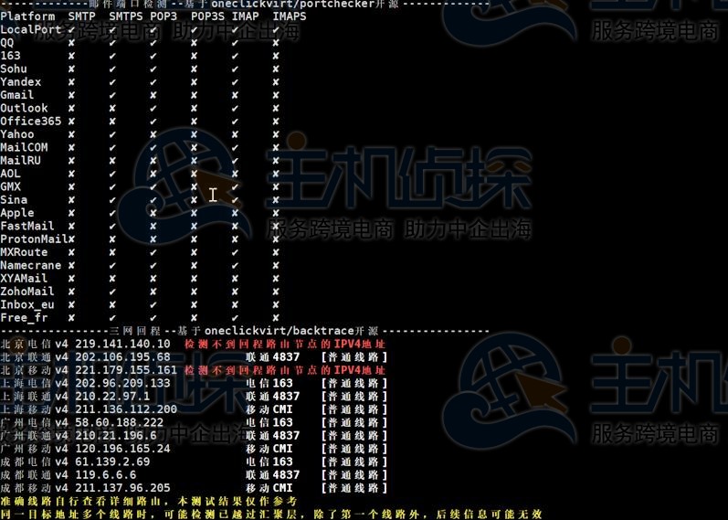 回程路由测试