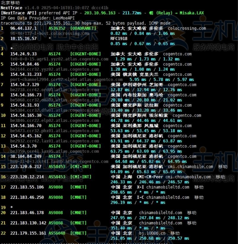 移动回程