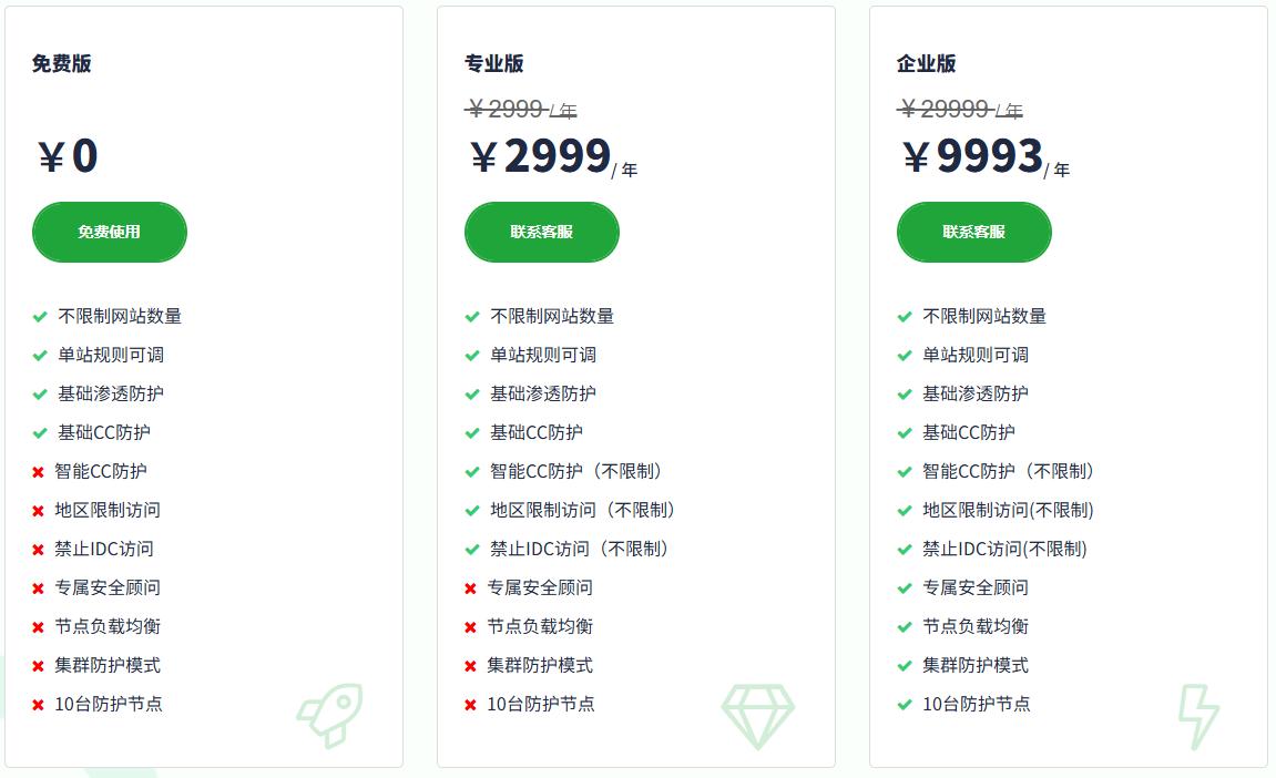 堡塔云WAF定价