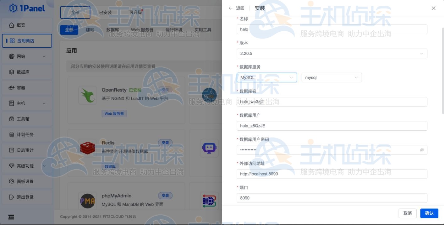 1Panel安装部署Halo建站工具操作流程