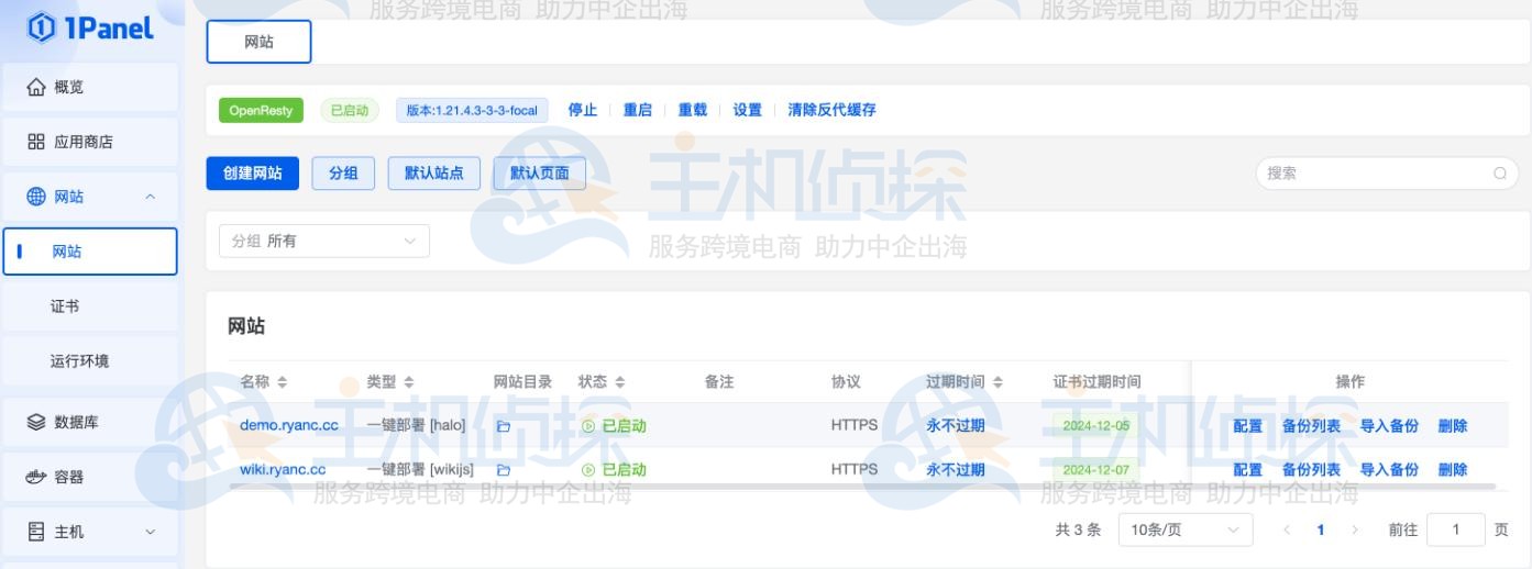 1Panel安装部署Halo建站工具操作流程
