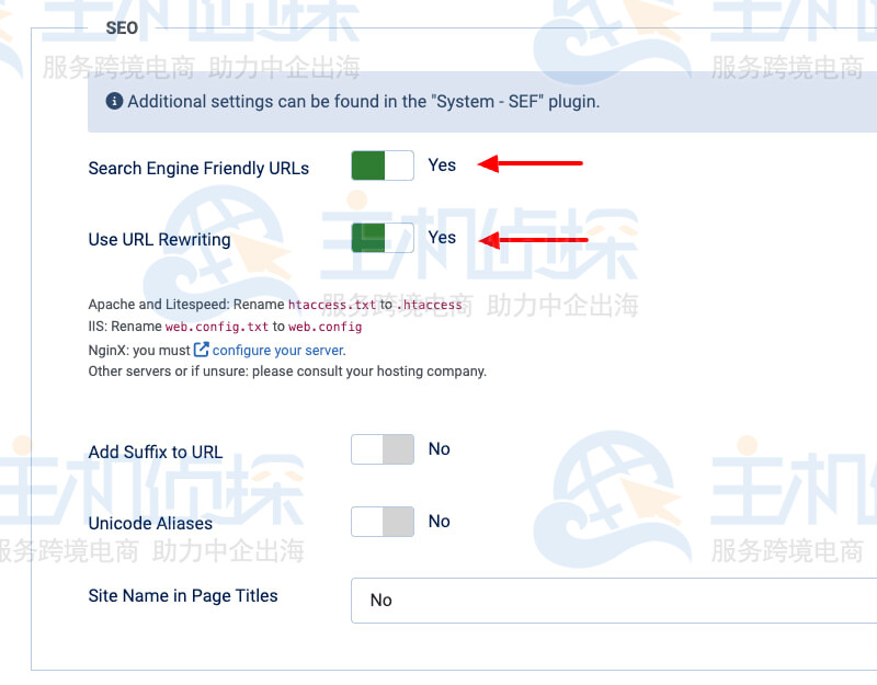启用搜索友好的URL