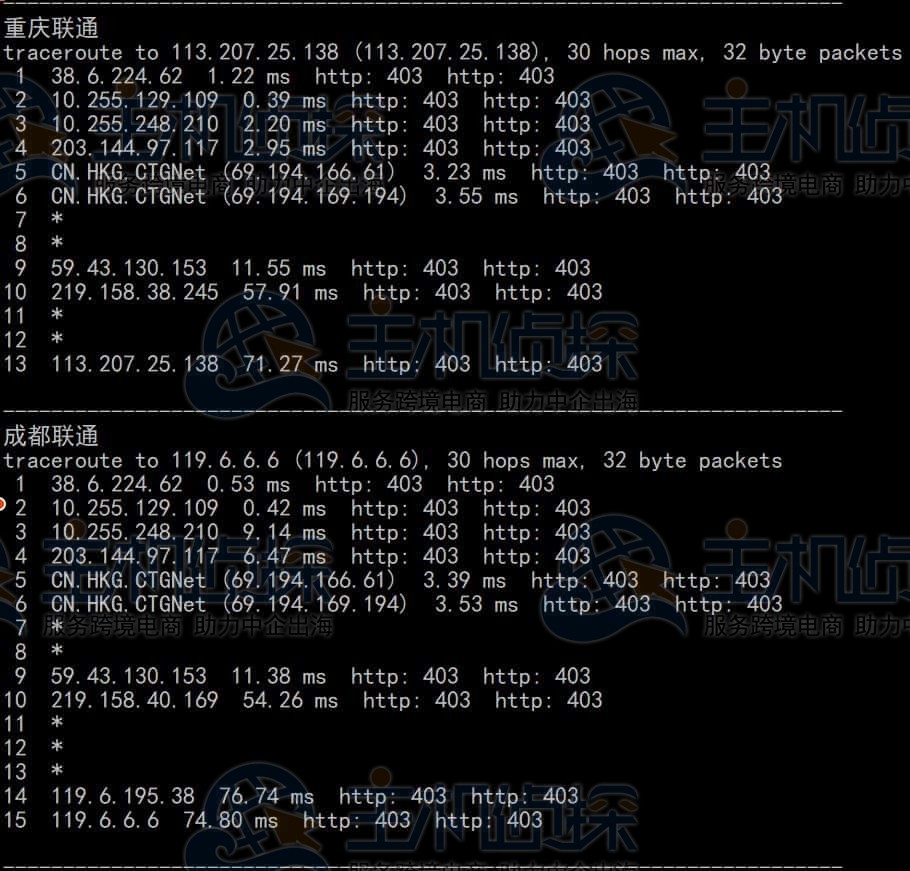 回程路由测试