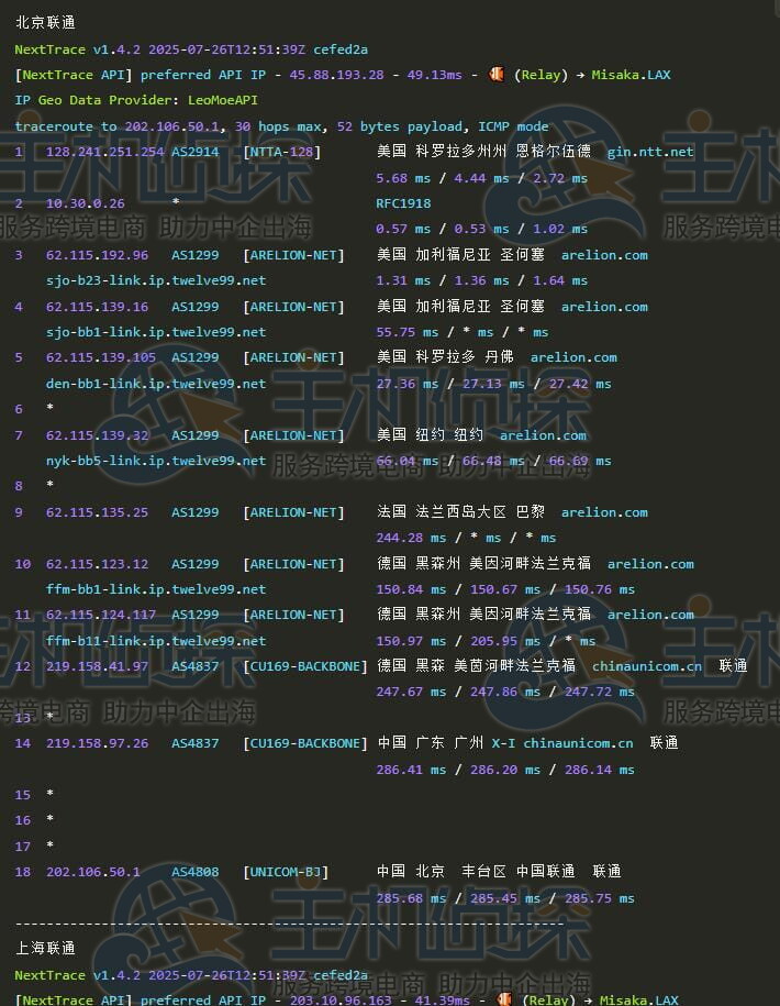 联通回程