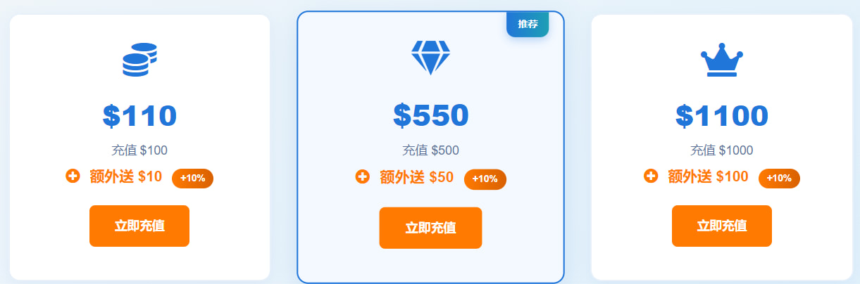 充值加赠福利