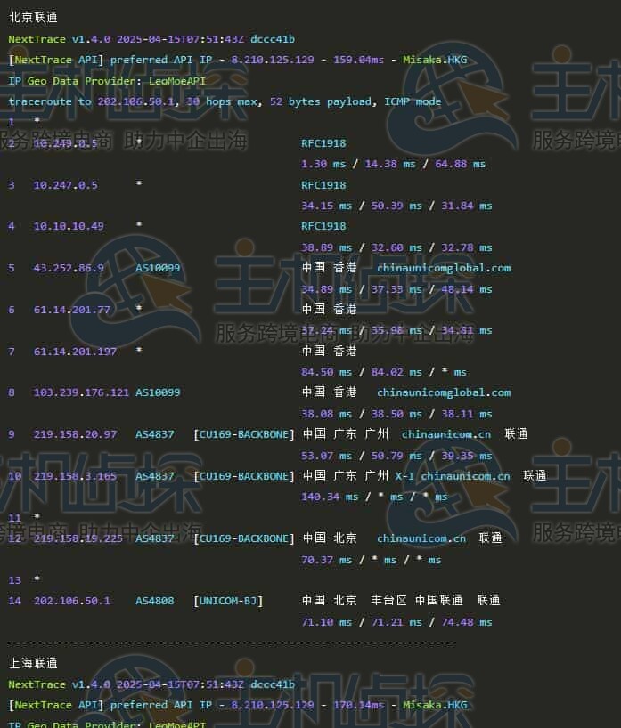 联通回程