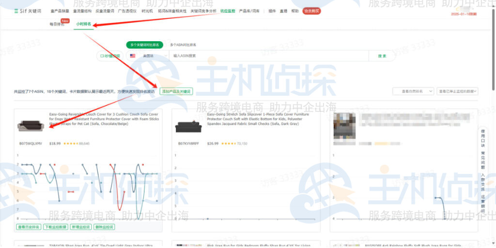 多个关键词对比排名