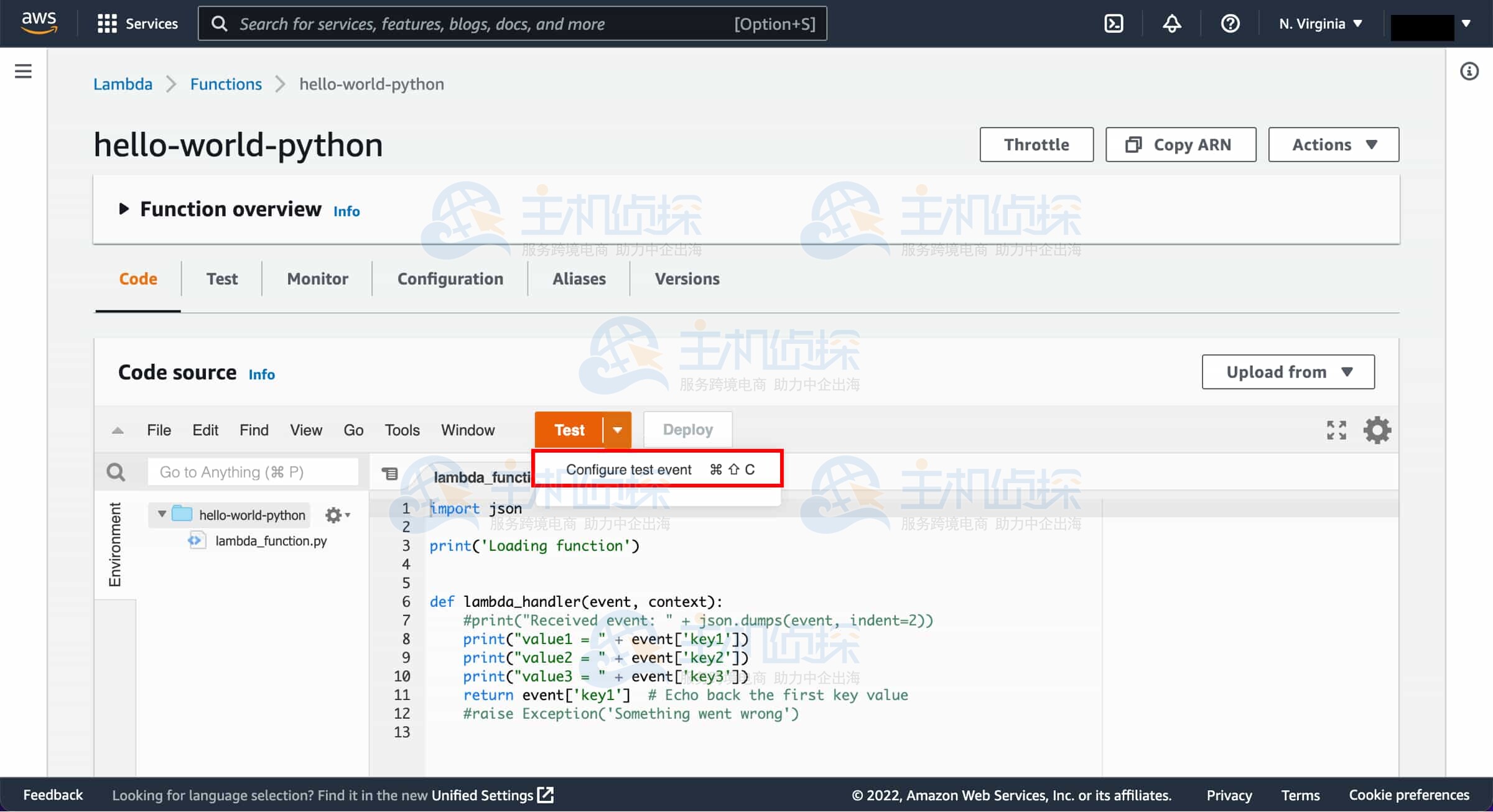 调用AWS Lambda函数