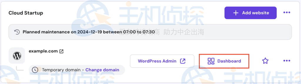 单击“Dashboard”板按钮