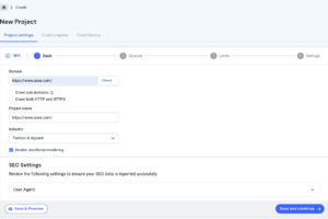输入主要域名并命名项目