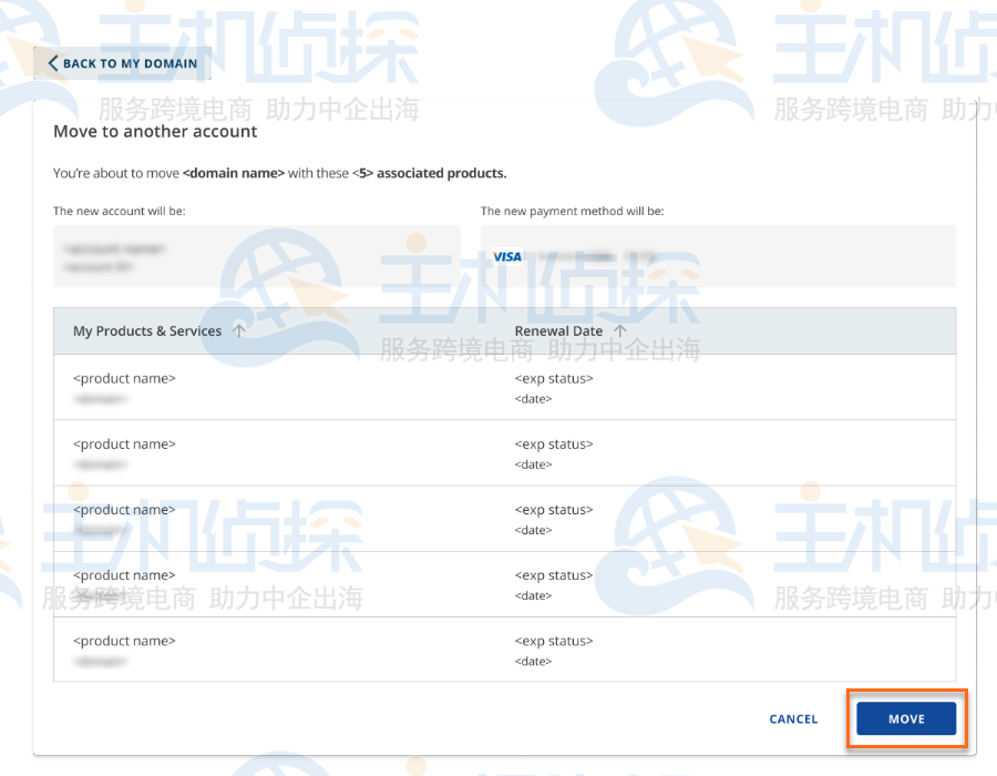 选择的目标帐户