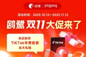 鸥鹭双11大促 购买TiKTok/亚马逊年费套餐送大礼包