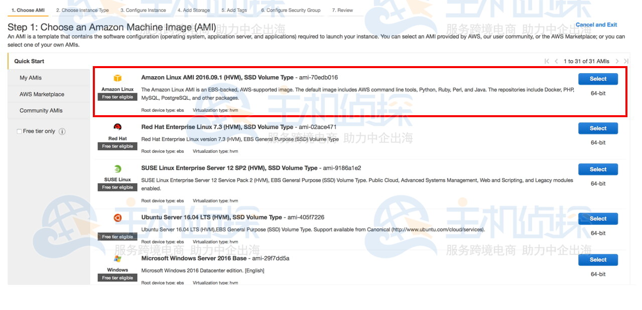 Amazon Linux AMI实例