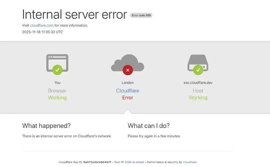 Cloudflare突发全球故障
