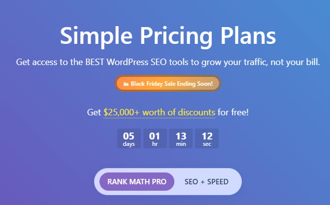 Rank Math黑五超大折扣