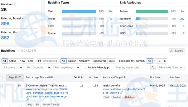 查看有哪些值得修复损的反向链接