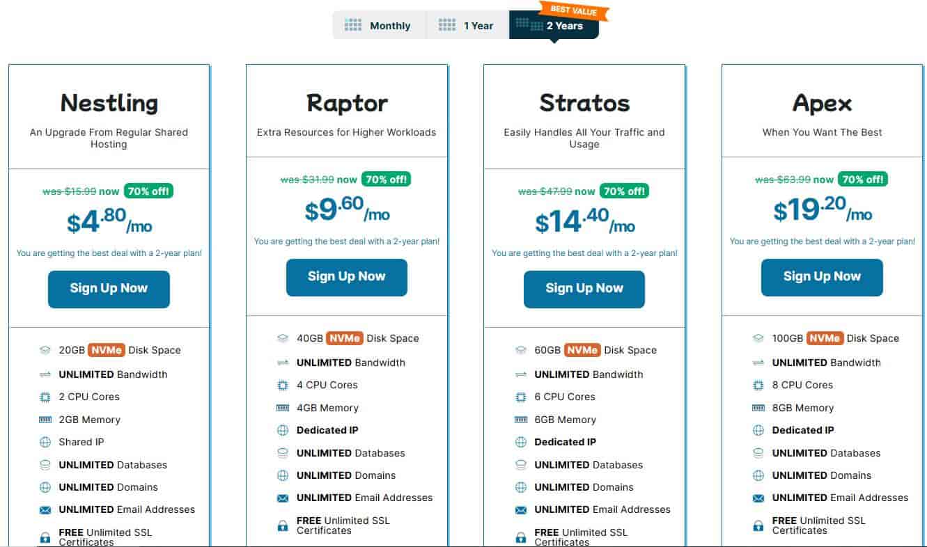HawkHost其他机房半专用主机