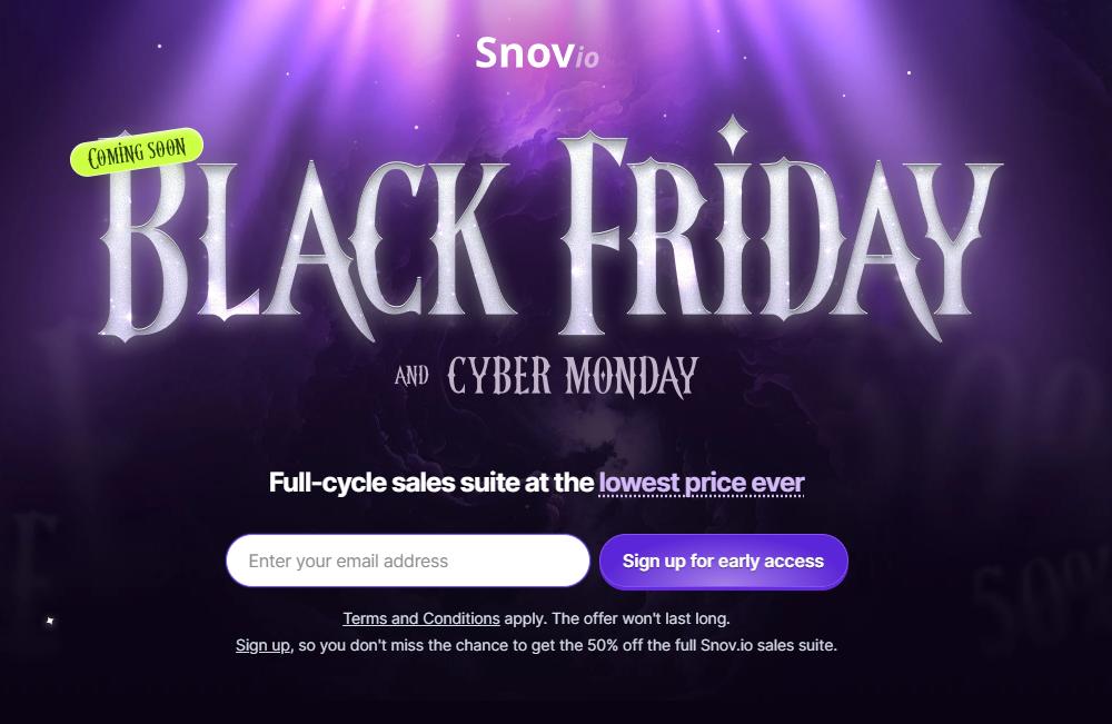Snovio黑五活动