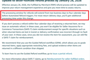 亚马逊2026年1月26日起更新FBM退款政策