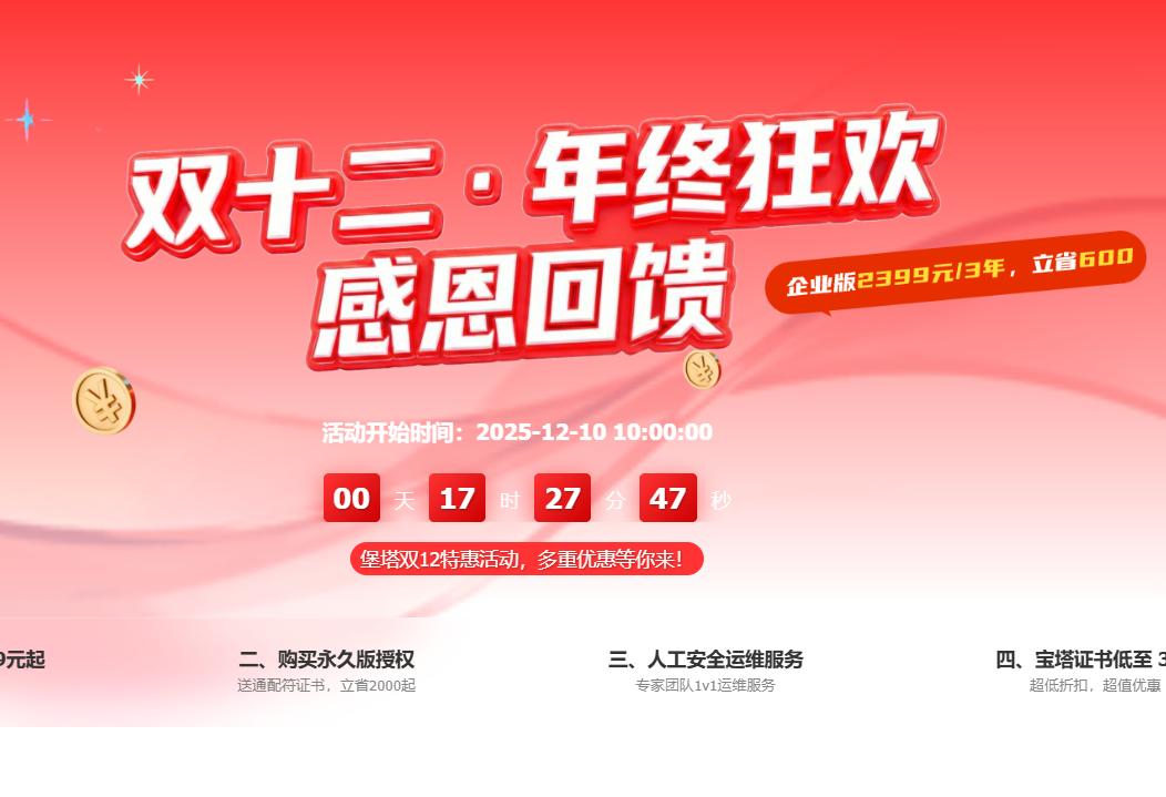 宝塔面板双十二活动