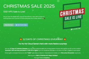 CloudCone圣诞节12天赠礼活动