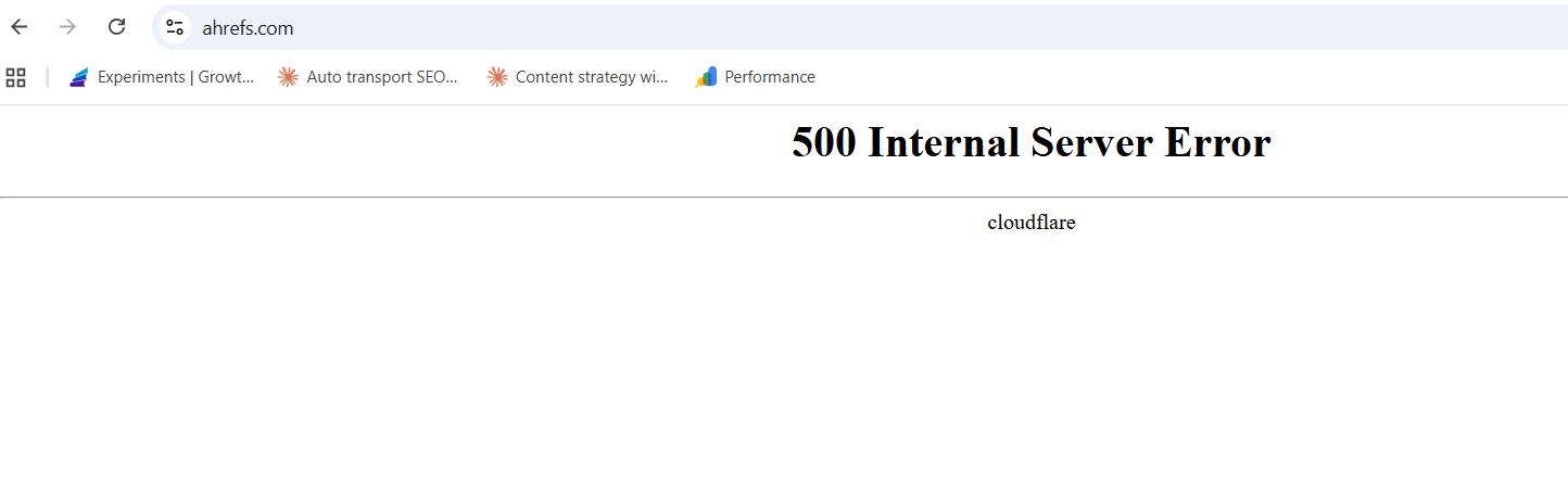 受Cloudflare影响的网站500