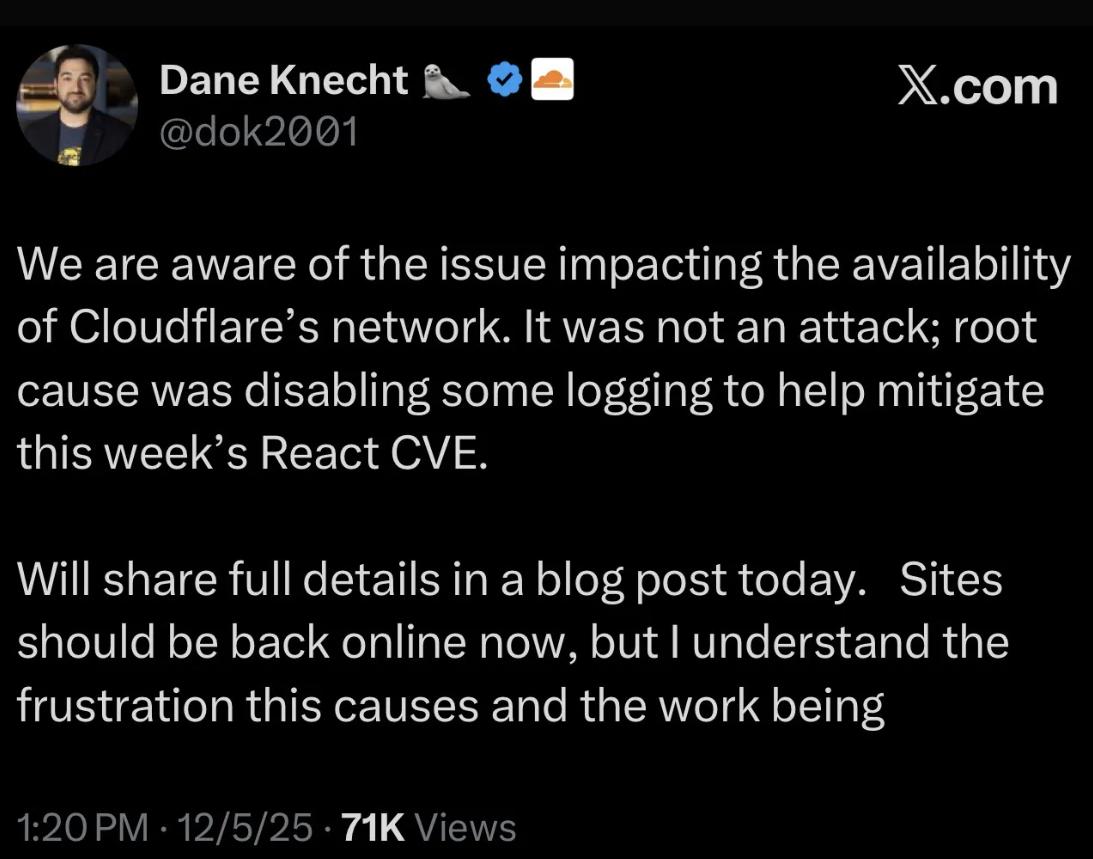 Cloudflare官方回复