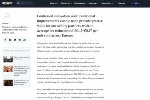 2026年亚马逊欧洲站销售佣金和亚马逊物流费用变更