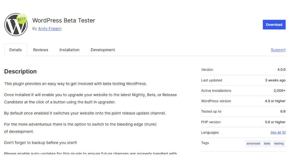 使用Beta Tester插件
