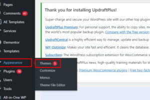 停在外观上并点击主题